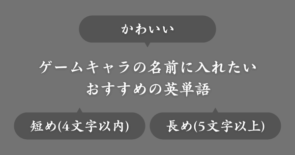 ゲームの名前に入れたいかわいい英単語