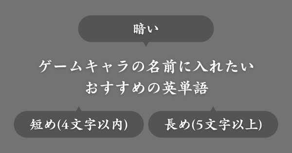 ゲームの名前に入れたい暗い英単語