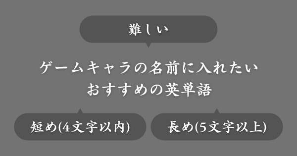 ゲームの名前に入れたい難しい英単語