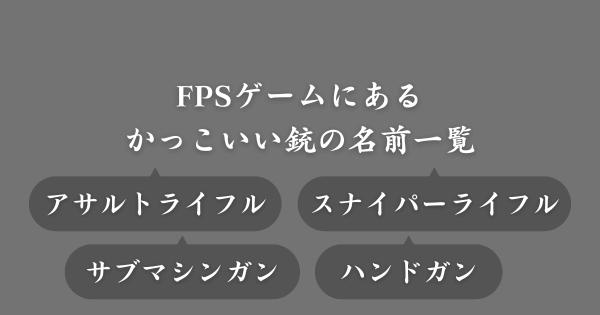 FPSゲームにあるかっこいい銃の名前