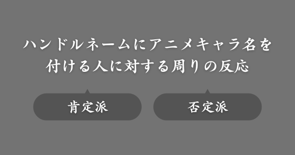 ゲームでアニメキャラの名前を付ける人に対する周りの反応