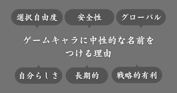 ゲームで中性的な名前（ジェンダーレスネーム）をつける理由