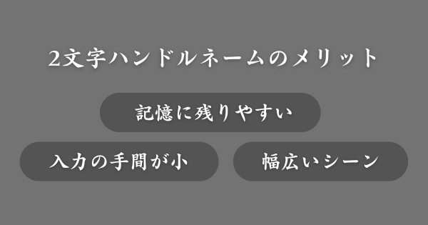 2文字ハンドルネームのメリット