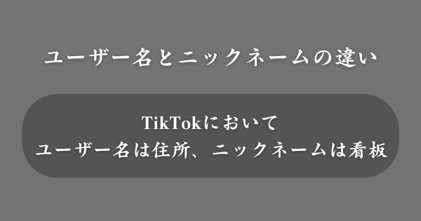 TikTokのユーザー名とニックネームの違いは？