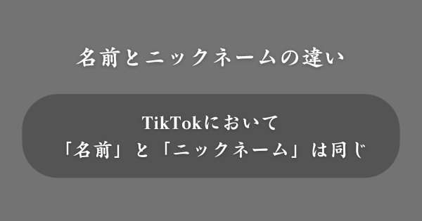 TikTokの名前とニックネームの違いは？