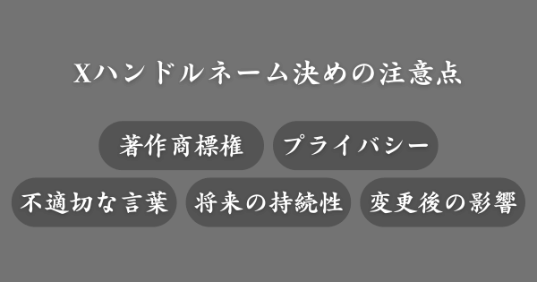X(Twitter)ハンドルネームを決める際の注意点