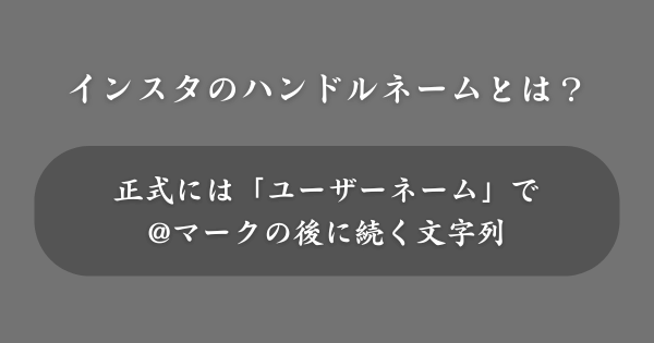 インスタのハンドルネームとは？
