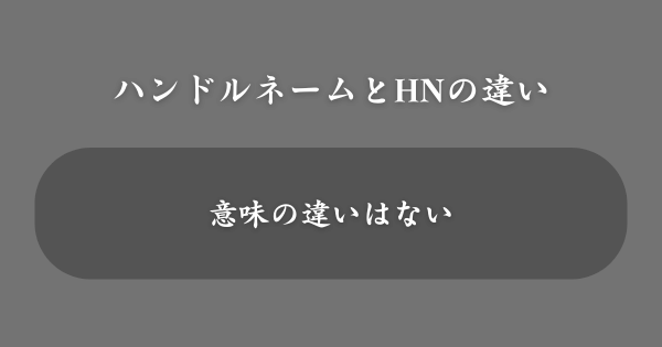 ハンドルネームとHNの違い