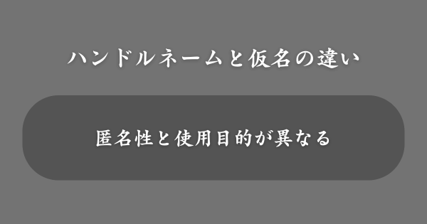 ハンドルネームと仮名の違い