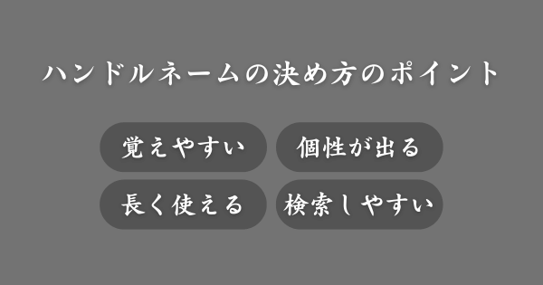 ハンドルネームの決め方のポイント