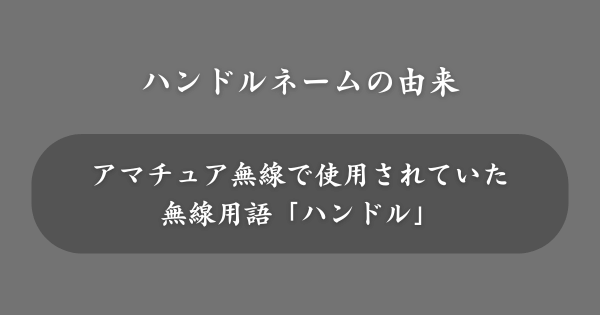 ハンドルネームの由来