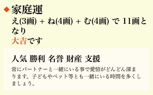 姓名判断用『彩』診断結果3