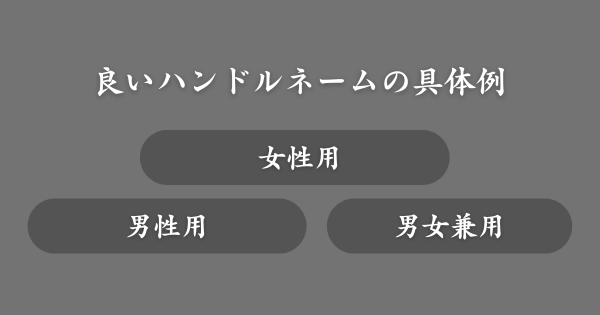 良いハンドルネームの具体例