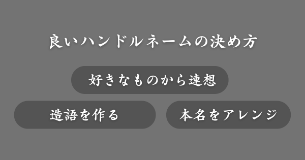 良いハンドルネームの決め方