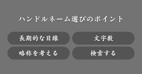 良いハンドルネームを決める際のポイント