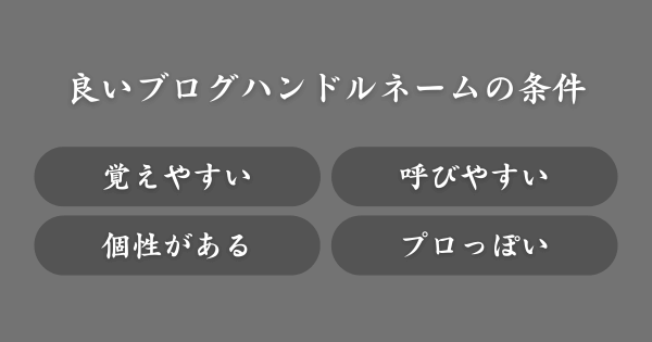 良いブログハンドルネームの条件