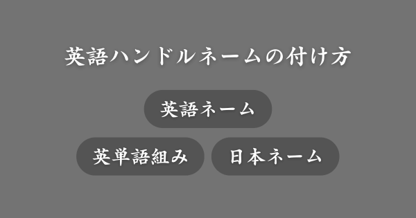 英語ハンドルネームの付け方