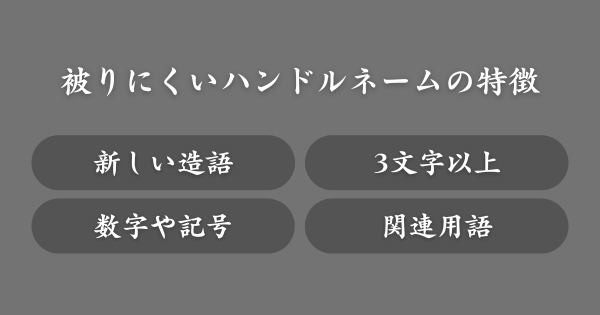 被りにくいハンドルネームの特徴