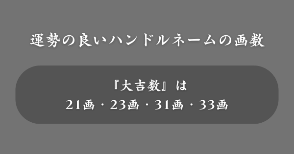運勢の良いハンドルネームの画数