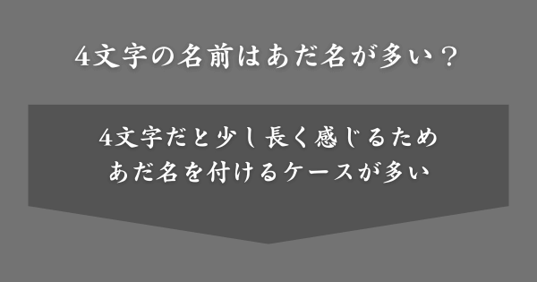 4文字の名前はあだ名で呼ぶ人が多い？