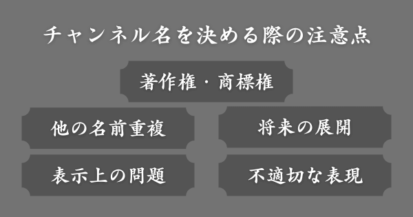YouTubeチャンネル名を決める際の注意点