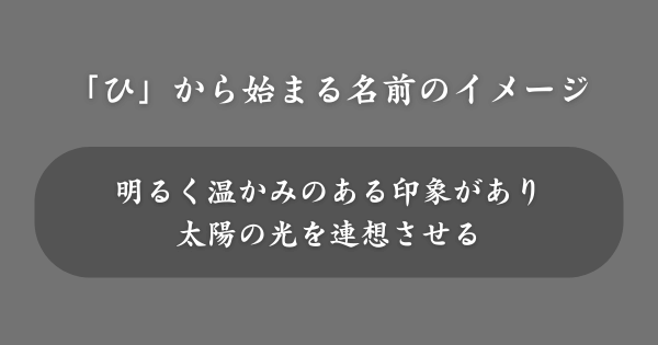 「ひ」から始まる名前のイメージ