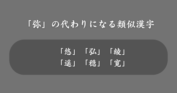 「弥」の代わりにおすすめの類似漢字
