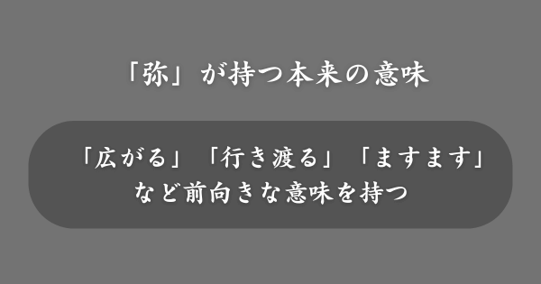 「弥」の漢字が持つ本来の意味
