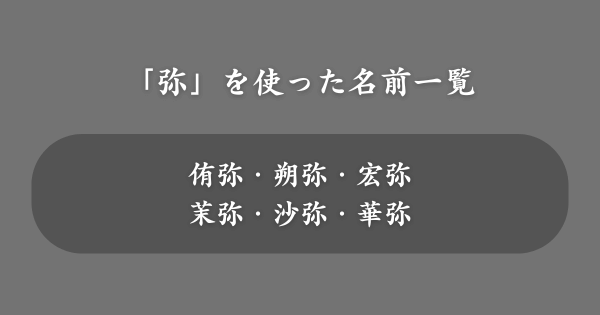 「弥」を使ったおすすめの名前一覧