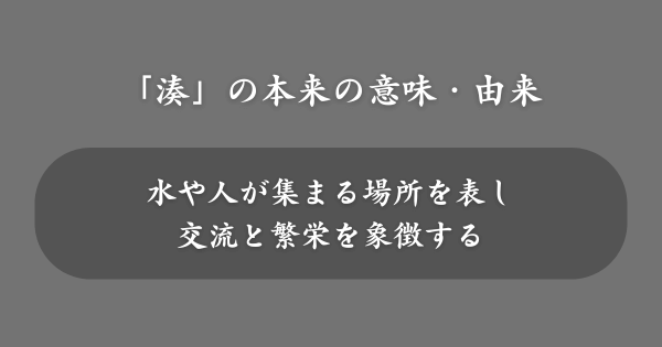 「湊」の漢字が持つ本来の意味・由来