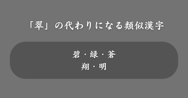 「翠」の代わりにおすすめの類似漢字