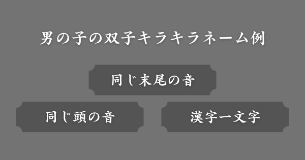 【男の子2人】双子のキラキラネーム例