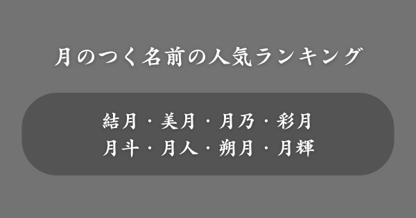 【男女別】月のつく名前の人気ランキング