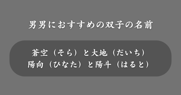 【男男の場合】おすすめの双子の名前