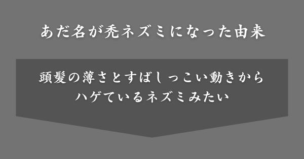 あだ名が禿ネズミになった由来