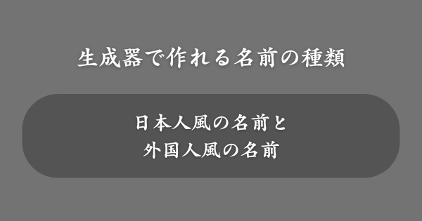 すごい名前生成器で作れる名前の種類