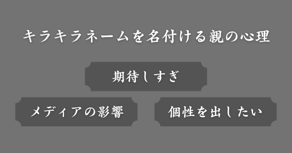 ひどいキラキラネームを名付ける親の心理