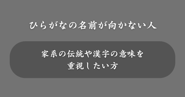 ひらがなの名前が向かない人