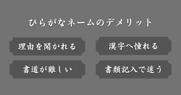 ひらがなネームのデメリット
