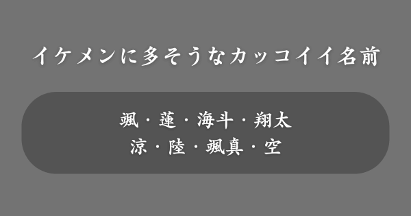 イケメンに多そうなカッコイイ名前ランキング