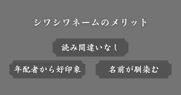 シワシワネームのメリット