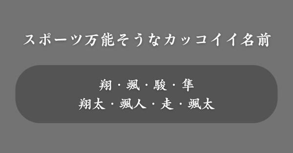 スポーツ万能そうなカッコイイ名前ランキング