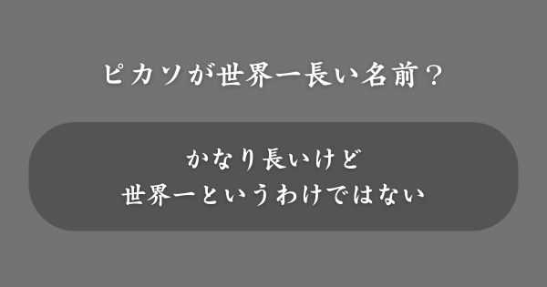 ピカソが世界一長い名前って本当？