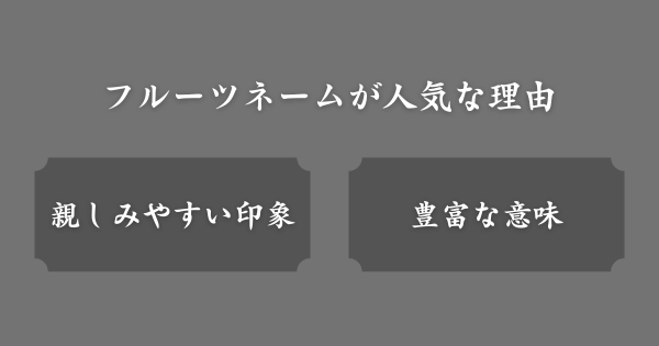 フルーツネームが人気な理由