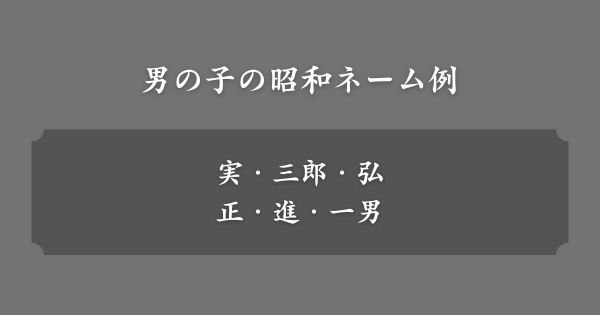 ランキング外だった男の子の昭和ネーム例