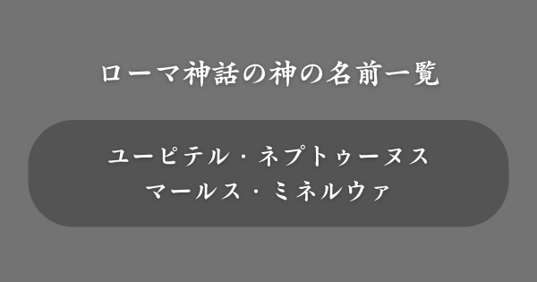 ローマ神話でかっこいい神の名前一覧