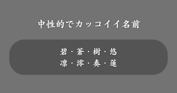 中性的でカッコイイ名前ランキング