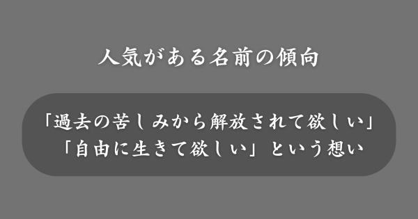 人気がある放浪者の名前の傾向