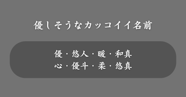 優しそうなカッコイイ名前ランキング