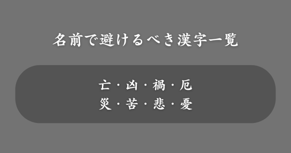 古風な男の子の名前で避けるべき漢字一覧